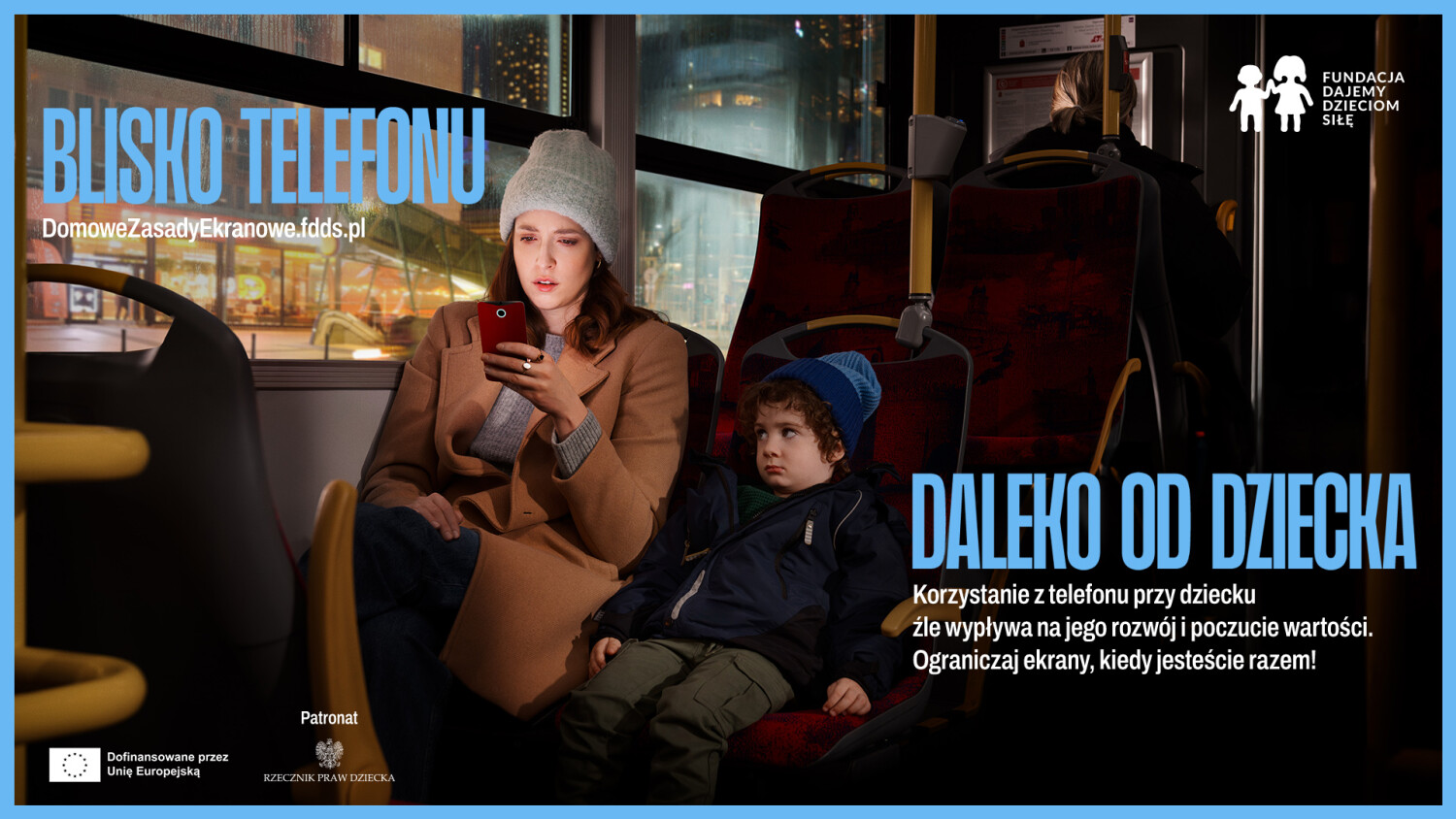 Plakat - BLISKO TELEFONU - DALEKO OD DZIECKA