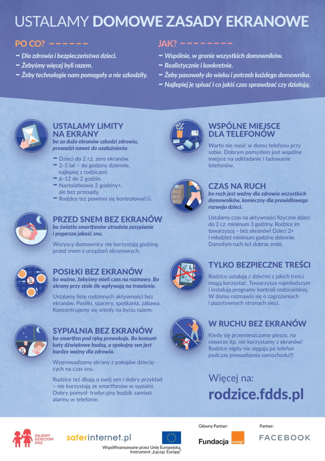 Domowe zasady ekranowe infografika